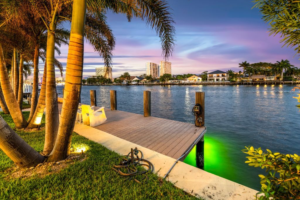 Private dock on the Intracoastal at sunset