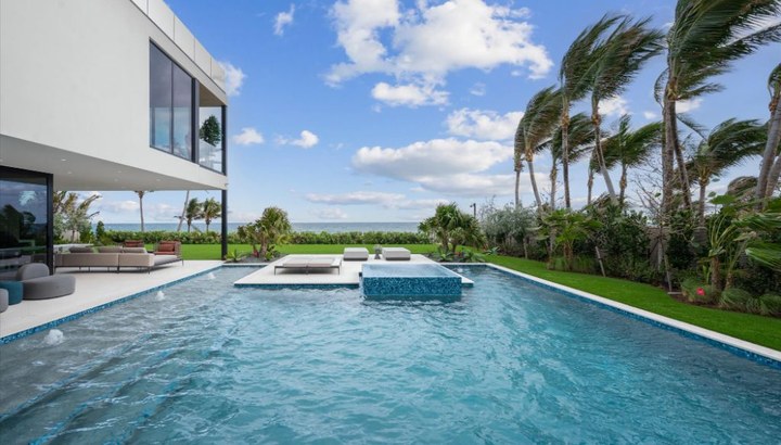 999 Hillsboro Mile — pool terrace facing the ocean
